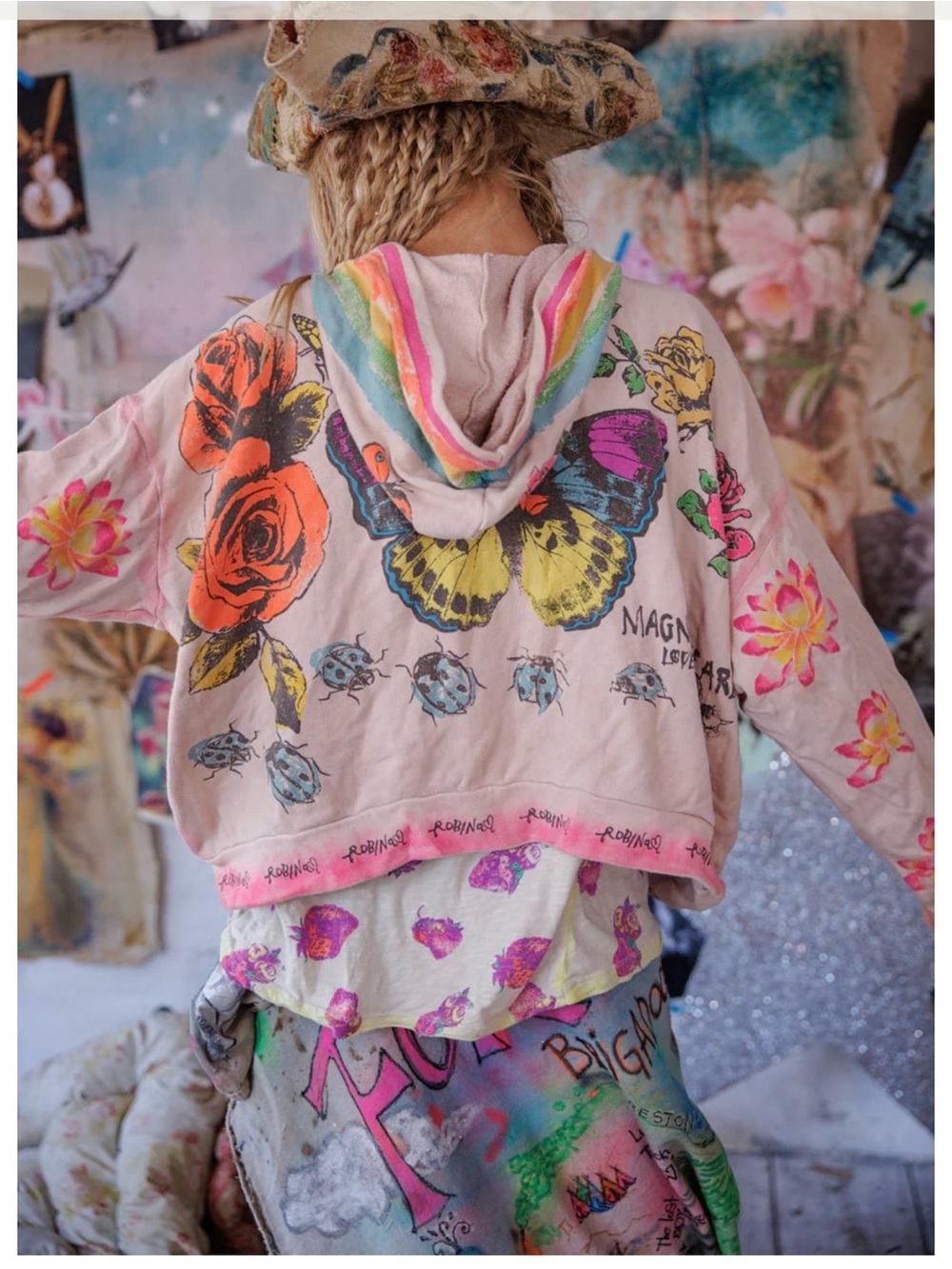 NWT Magnolia Pearl Awaken Sleeping Heart Isola Hoodie - Picture 2 of 11